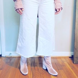 Pink Suede Ankle Boots